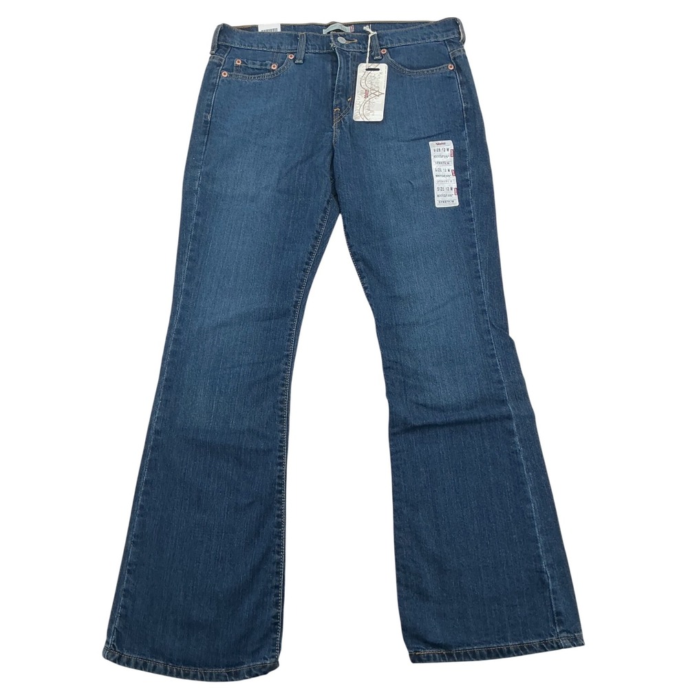 Levi's 515 Bootcut Jeans Womens 12M Blue Stretch Denim Y2K Dark Wash Cowgirl